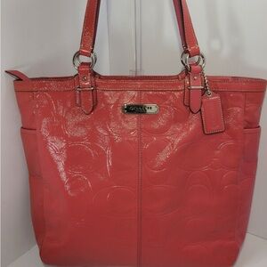 Coach Coral Embossed Leather Tote